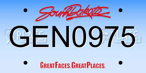 GEN0975 South Dakota License Plate
