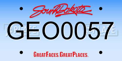 GEO0057 South Dakota License Plate