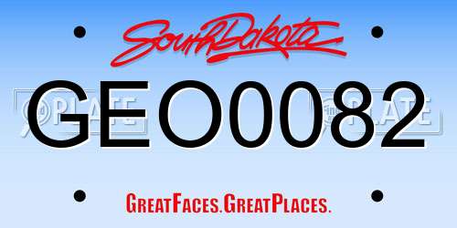 GEO0082 South Dakota License Plate