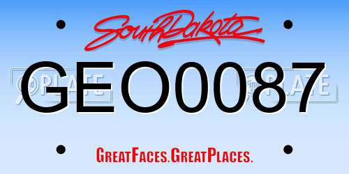 GEO0087 South Dakota License Plate