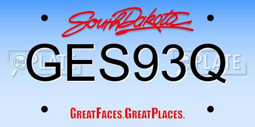 GES93Q South Dakota License Plate
