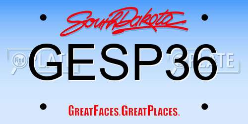 GESP36 South Dakota License Plate