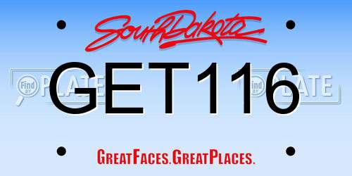 GET116 South Dakota License Plate