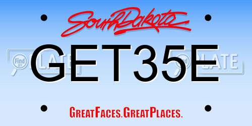 GET35E South Dakota License Plate