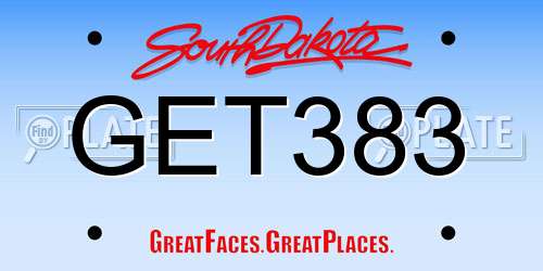 GET383 South Dakota License Plate