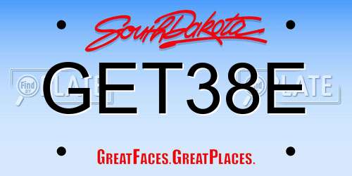 GET38E South Dakota License Plate