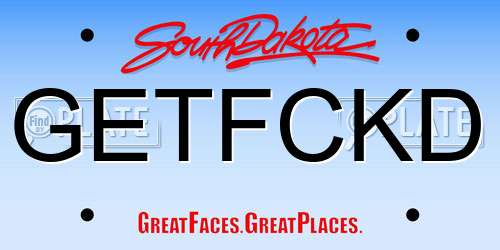 GETFCKD South Dakota License Plate