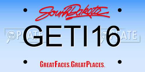 GETI16 South Dakota License Plate