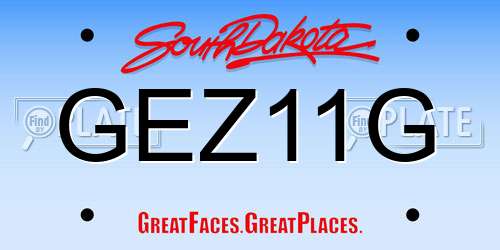 GEZ11G South Dakota License Plate