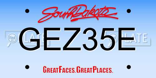 GEZ35E South Dakota License Plate