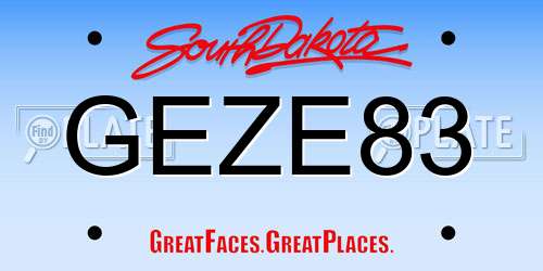 GEZE83 South Dakota License Plate