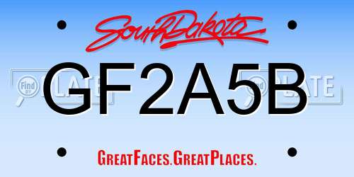 GF2A5B South Dakota License Plate
