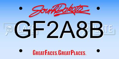 GF2A8B South Dakota License Plate