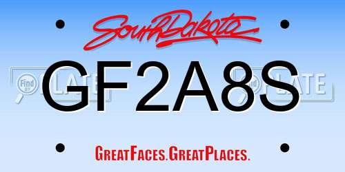 GF2A8S South Dakota License Plate
