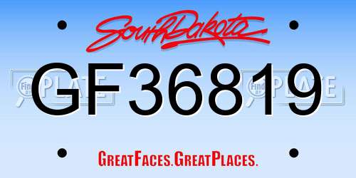 GF36819 South Dakota License Plate