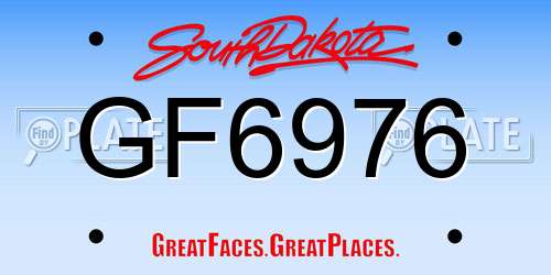 GF6976 South Dakota License Plate