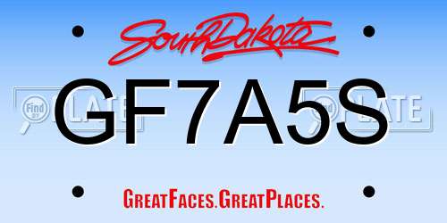 GF7A5S South Dakota License Plate