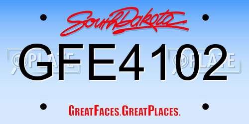GFE4102 South Dakota License Plate