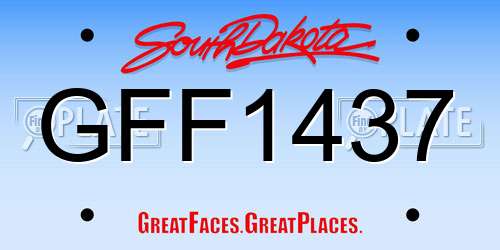 GFF1437 South Dakota License Plate
