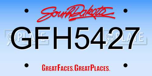 GFH5427 South Dakota License Plate