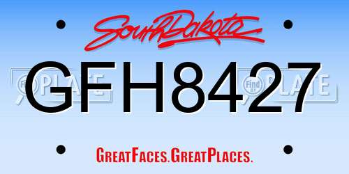 GFH8427 South Dakota License Plate