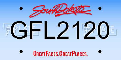 GFL2120 South Dakota License Plate