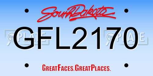 GFL2170 South Dakota License Plate