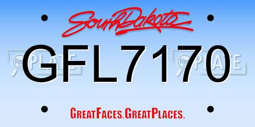 GFL7170 South Dakota License Plate