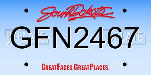 GFN2467 South Dakota License Plate