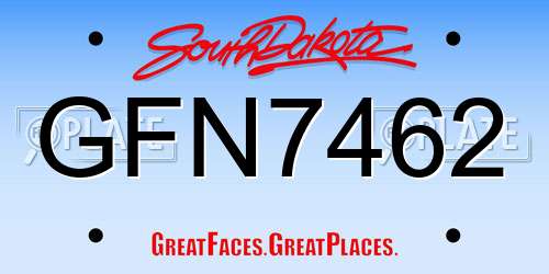 GFN7462 South Dakota License Plate