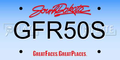 GFR50S South Dakota License Plate