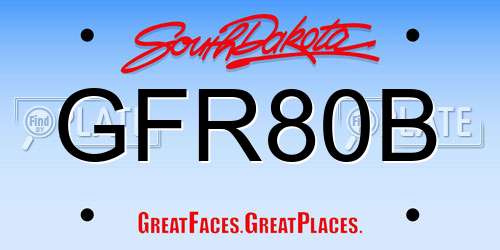 GFR80B South Dakota License Plate