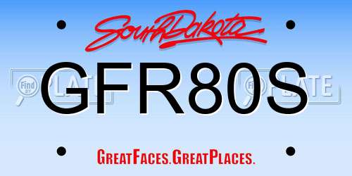 GFR80S South Dakota License Plate