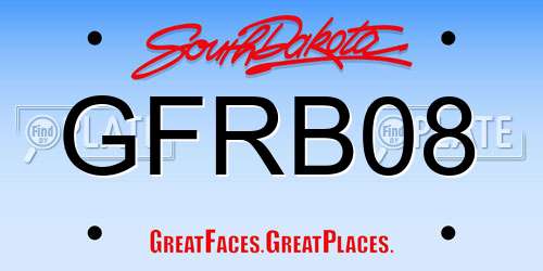GFRB08 South Dakota License Plate