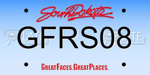 GFRS08 South Dakota License Plate