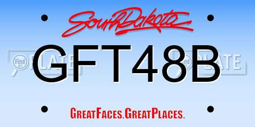 GFT48B South Dakota License Plate