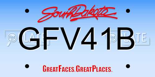 GFV41B South Dakota License Plate