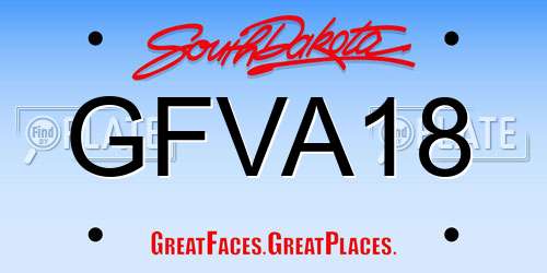 GFVA18 South Dakota License Plate