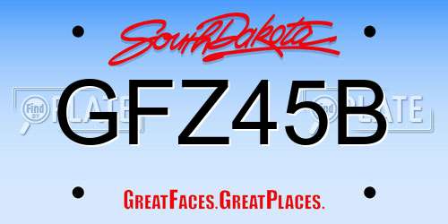 GFZ45B South Dakota License Plate