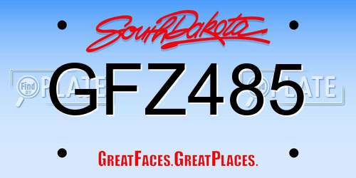 GFZ485 South Dakota License Plate