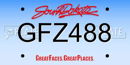 GFZ488 South Dakota License Plate