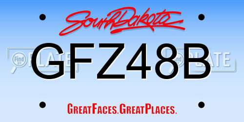 GFZ48B South Dakota License Plate