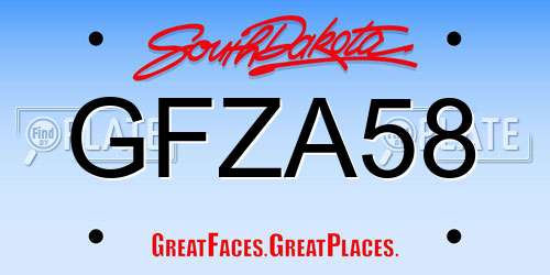 GFZA58 South Dakota License Plate