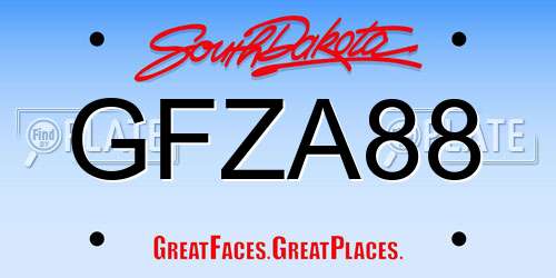 GFZA88 South Dakota License Plate