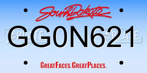 GG0N621 South Dakota License Plate