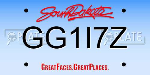 GG1I7Z South Dakota License Plate