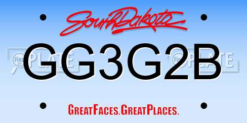 GG3G2B South Dakota License Plate