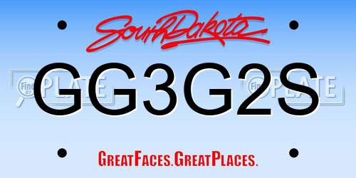 GG3G2S South Dakota License Plate