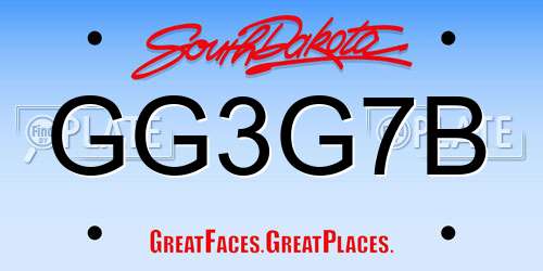 GG3G7B South Dakota License Plate