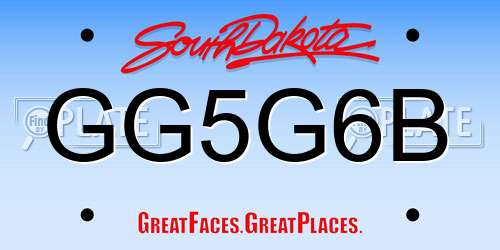 GG5G6B South Dakota License Plate